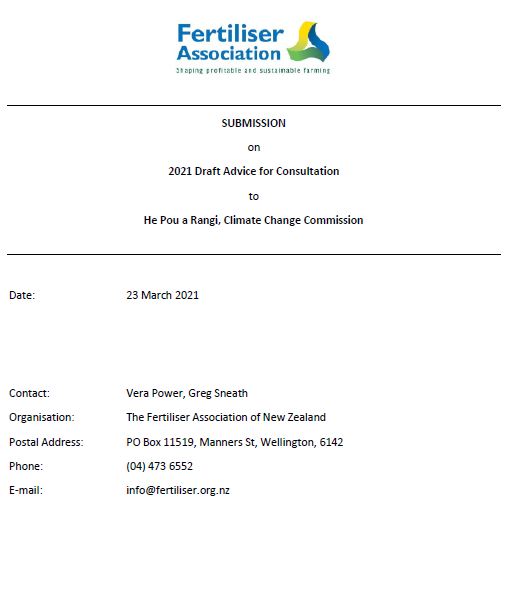 FANZ Submission on Climate Change Commission Draft Advice to Government ...